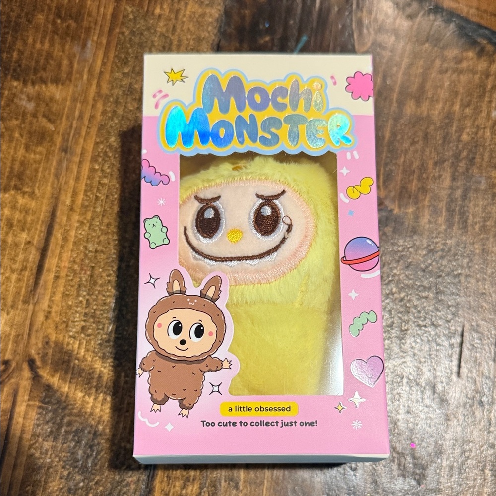 Mochi Monster A Little Obsessed Yellow Plush Charm NIB